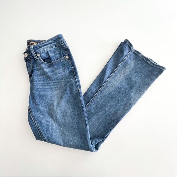 Seven7 Jeans Bootcut Blue Denim Rhinestone Pockets Women's 8 Stretch. - Picture 8 of 10